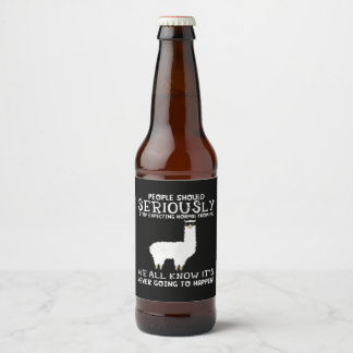 Llama Gift | People should seriously Beer Bottle Label