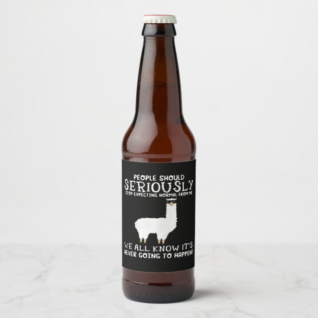 Llama Gift | People should seriously Beer Bottle Label (Front)