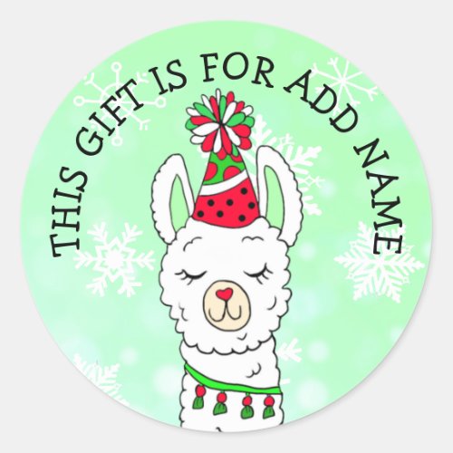 LLama Gift Tag  This Gift is For Christmas Classic Round Sticker