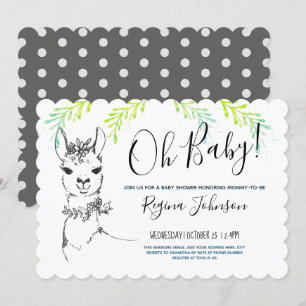 Llama Girl Baby Shower Invitation