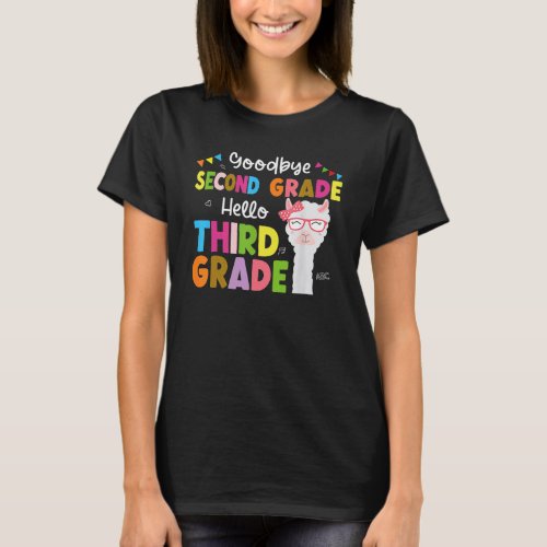 Llama Goodbye 2nd Grade Hello 3th Grade Graduation T-Shirt