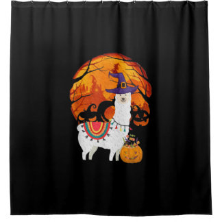 Llama | Halloween Costume For Kids Llama Pumpkin Shower Curtain