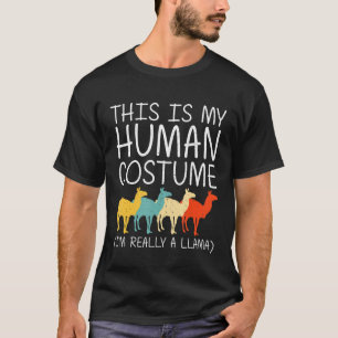 Llama Halloween Human Costume Alpaca Animal Easy D T-Shirt
