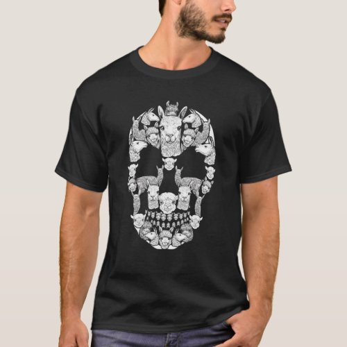 Llama Halloween Skull Costumes Mens Womens Kids T_Shirt