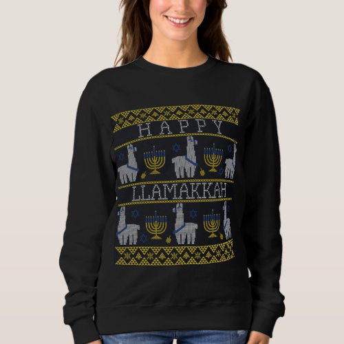 Llama Hanukkah Funny Ugly Christmas Sweater Happy 