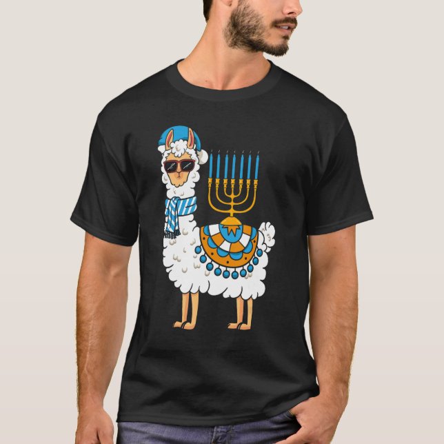 LLama Hanukkah Happy Hanukah  Pajama Family Matchi T-Shirt (Front)