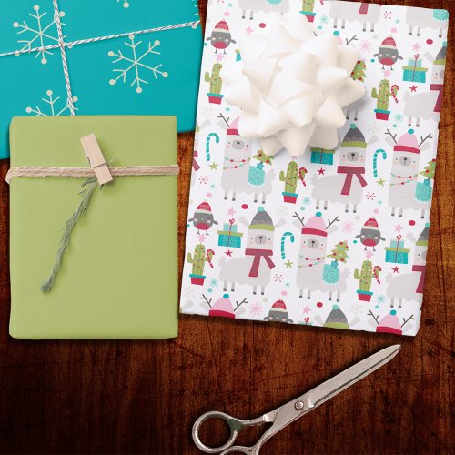 Llama Have Some Christmas Fun Holiday Wrapping Paper Sheets