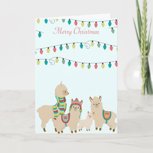 Llama Herd Christmas Holiday Card