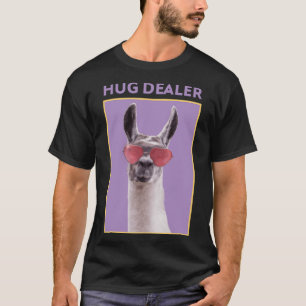 Llama Hug Dealer Humor Pun Adult Graphic T-Shirt