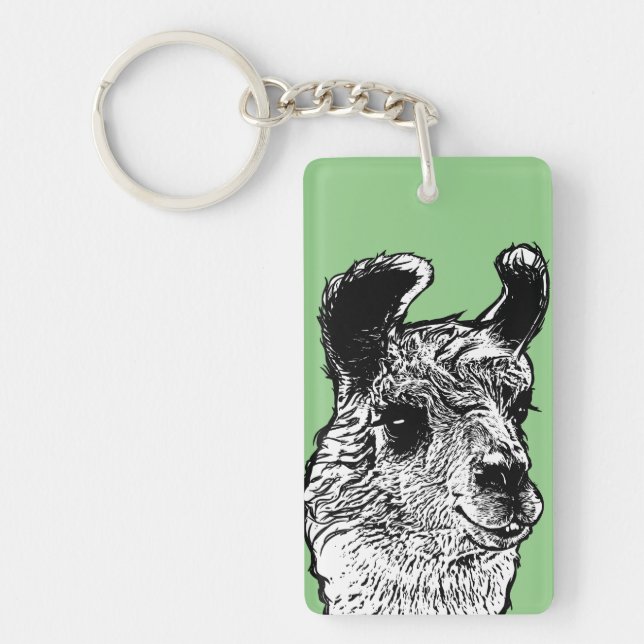 Llama Illustration | Personalized Keychain (Front)