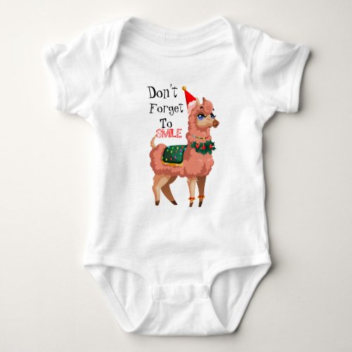 llama in Christmas  Baby Bodysuit