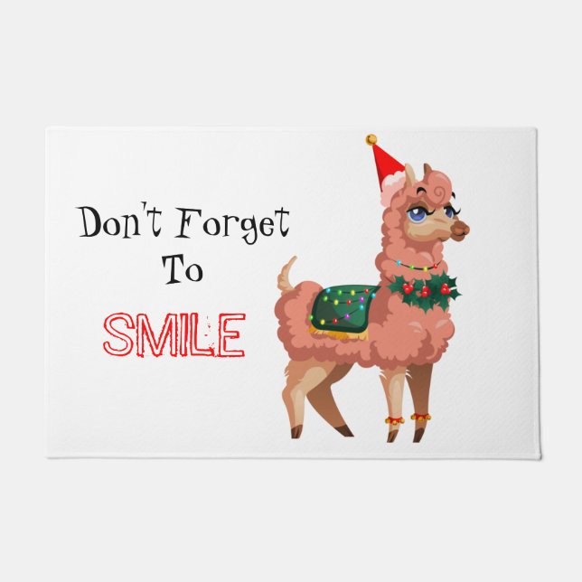 llama in Christmas       Doormat (Front)