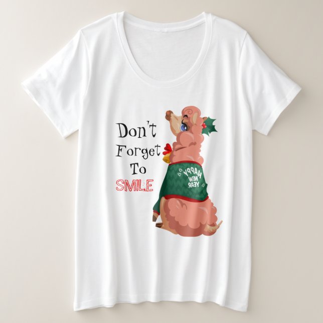 llama in Christmas           Plus Size T-Shirt (Design Front)