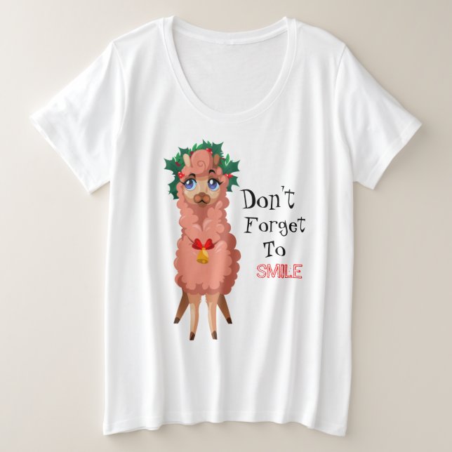 llama in Christmas      Plus Size T-Shirt (Design Front)