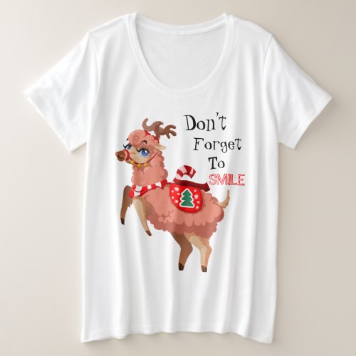 llama in Christmas      Plus Size T_Shirt