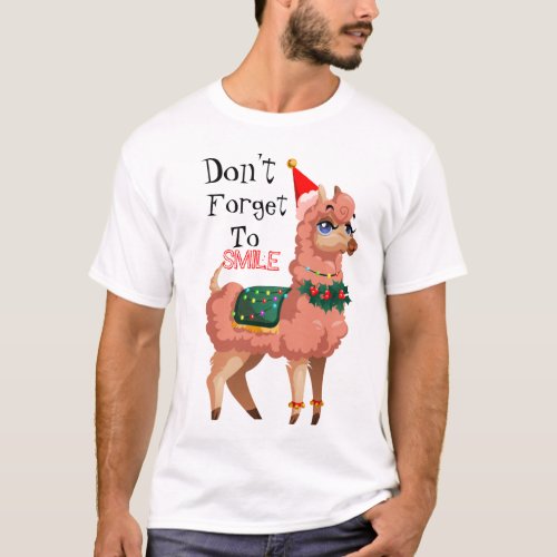llama in Christmas   T_Shirt