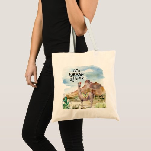 Llama in Desert Tote Bag