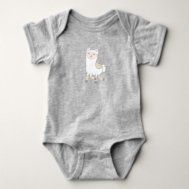 Llama in Legwarmers Baby Bodysuit (Front)