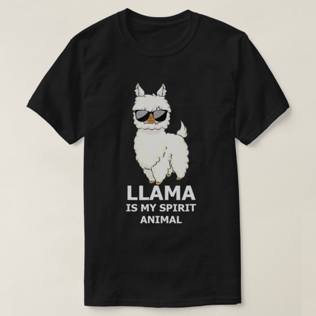 Llama Is My Spirit Animal Funny Llama  T-Shirt (Design Front)