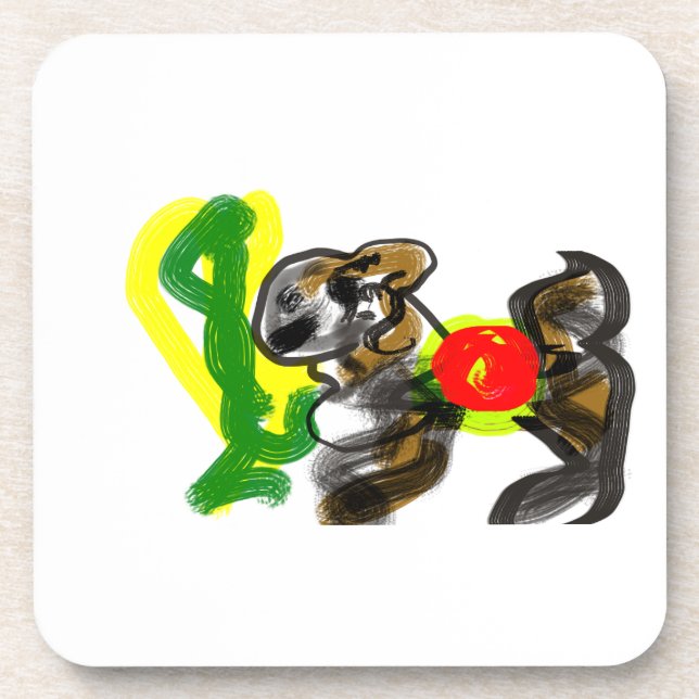 Llama Joy cute Beverage Coaster (Front)