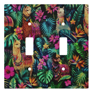 Llama Jungle Dreams Seamless Surface Pattern Light Switch Cover