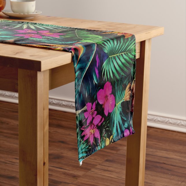 Llama Jungle Dreams Seamless Surface Pattern Short Table Runner (In Situ)