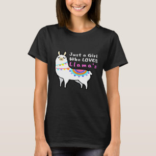 Llama Just a Girl Who Loves Llamas Llama Lover Alp T-Shirt