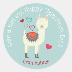 LLama Just Say Valentine Sticker