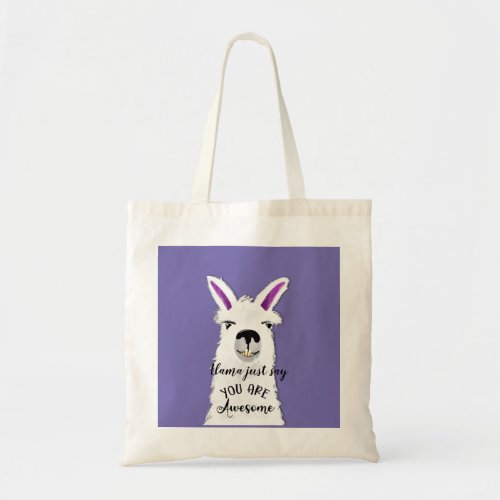 llama just say you are awesome boyfriend  ceramic  tote bag