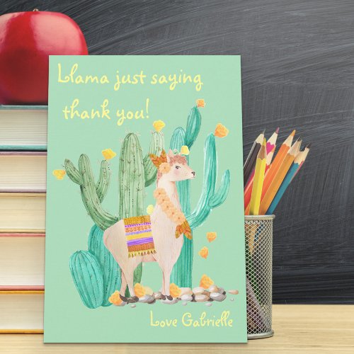 Llama Just Saying Thank You _ Custom Llama Card