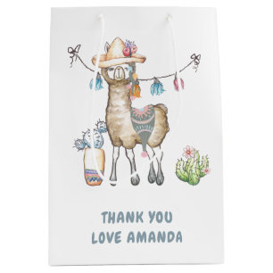 Llama Kids Birthday Party Medium Gift Bag