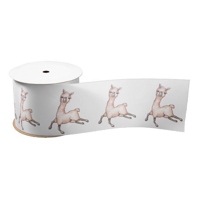 Llama Kids Birthday Party Satin Ribbon (Spool)