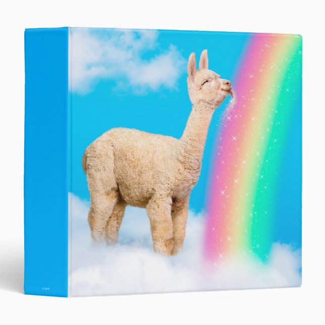 Llama Licking Rainbow 3 Ring Binder (Front/Spine)