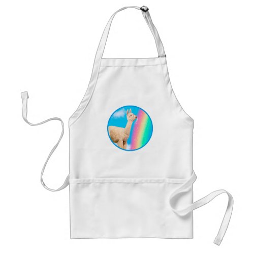 Llama Licking Rainbow Adult Apron