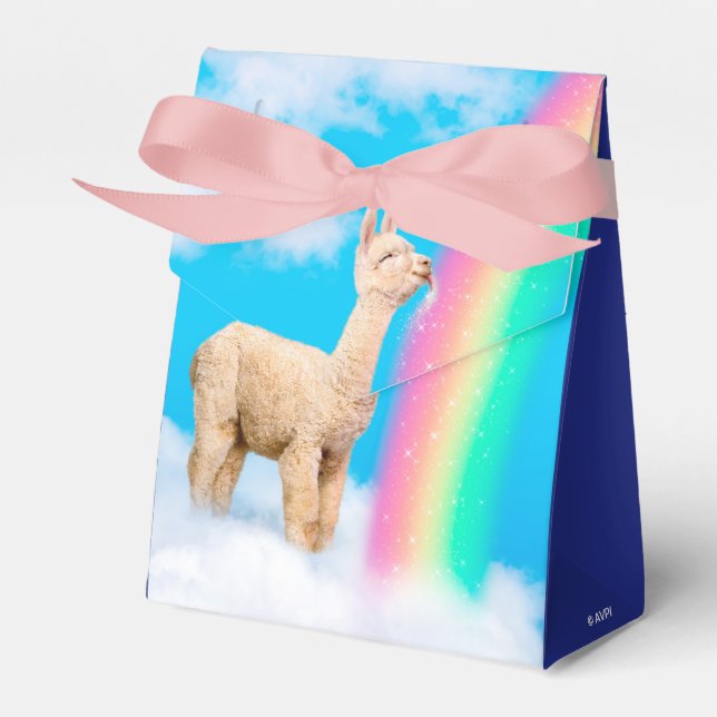 Llama Licking Rainbow Favor Boxes (Front Side)