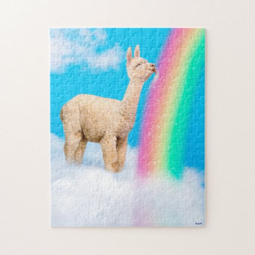 Llama Licking Rainbow Jigsaw Puzzle