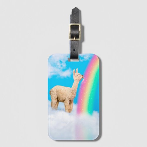 Llama Licking Rainbow Luggage Tag