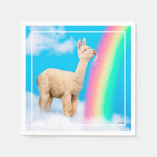 Llama Licking Rainbow Napkins