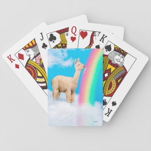 Llama Licking Rainbow Poker Cards