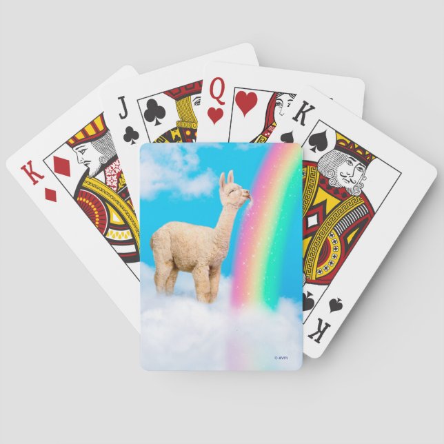 Llama Licking Rainbow Poker Cards (Back)