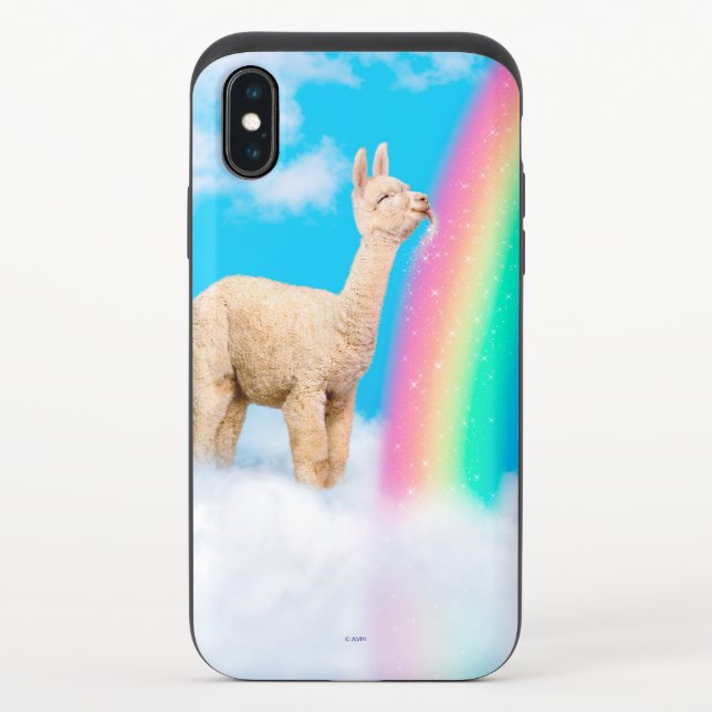 Llama Licking Rainbow Uncommon iPhone Case (Back)