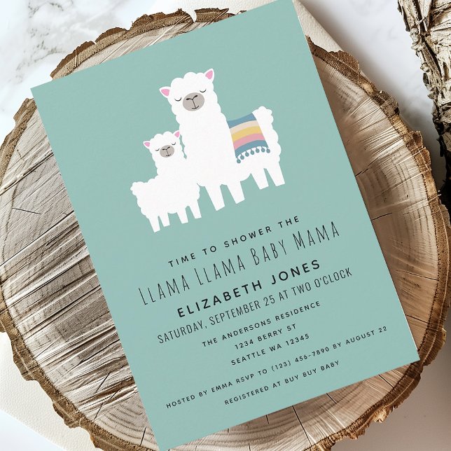 Llama Llama Baby Mama Baby Shower Invitation (Creator Uploaded)