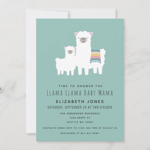 Llama Llama Baby Mama Baby Shower Invitation