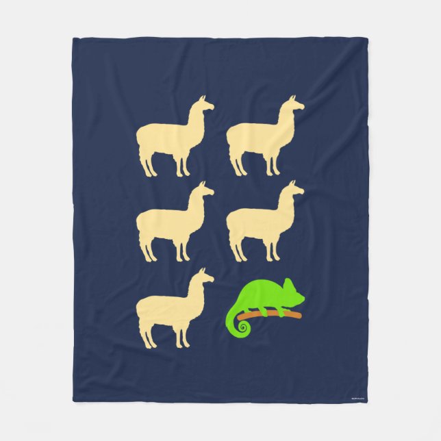 Llama Llama Llama Llama Llama Chameleon Fleece Blanket (Front)