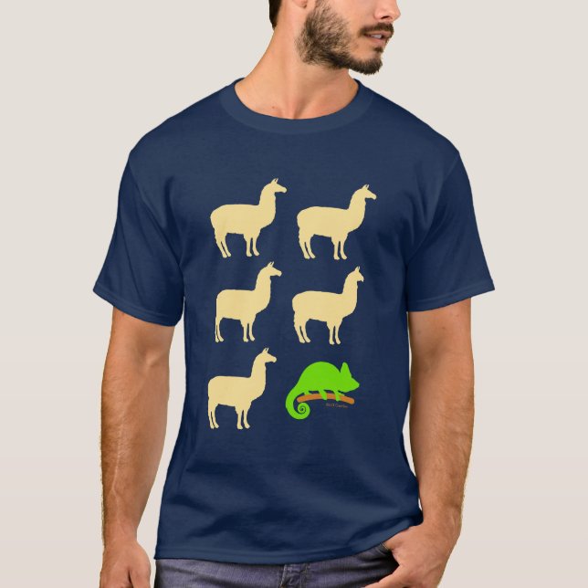 Llama Llama Llama Llama Llama Chameleon T-Shirt (Front)