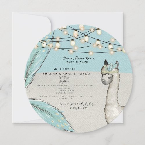 LLAMA LLAMA MAMA  Baby Shower Invitation