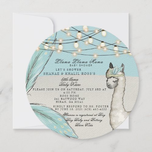 LLAMA LLAMA MAMA II Baby Shower Invitation