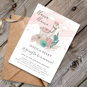 Llama Lllama Baby Mama Baby Shower Invitation