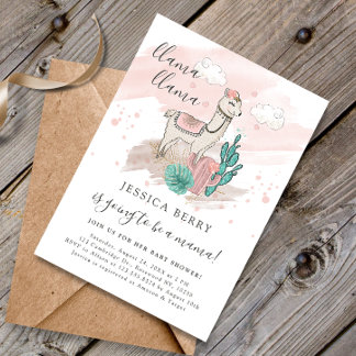 Llama Lllama Baby Mama Baby Shower Invitation