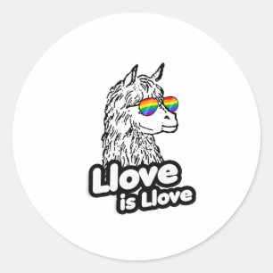 Llama: Llove is Llove Classic Round Sticker